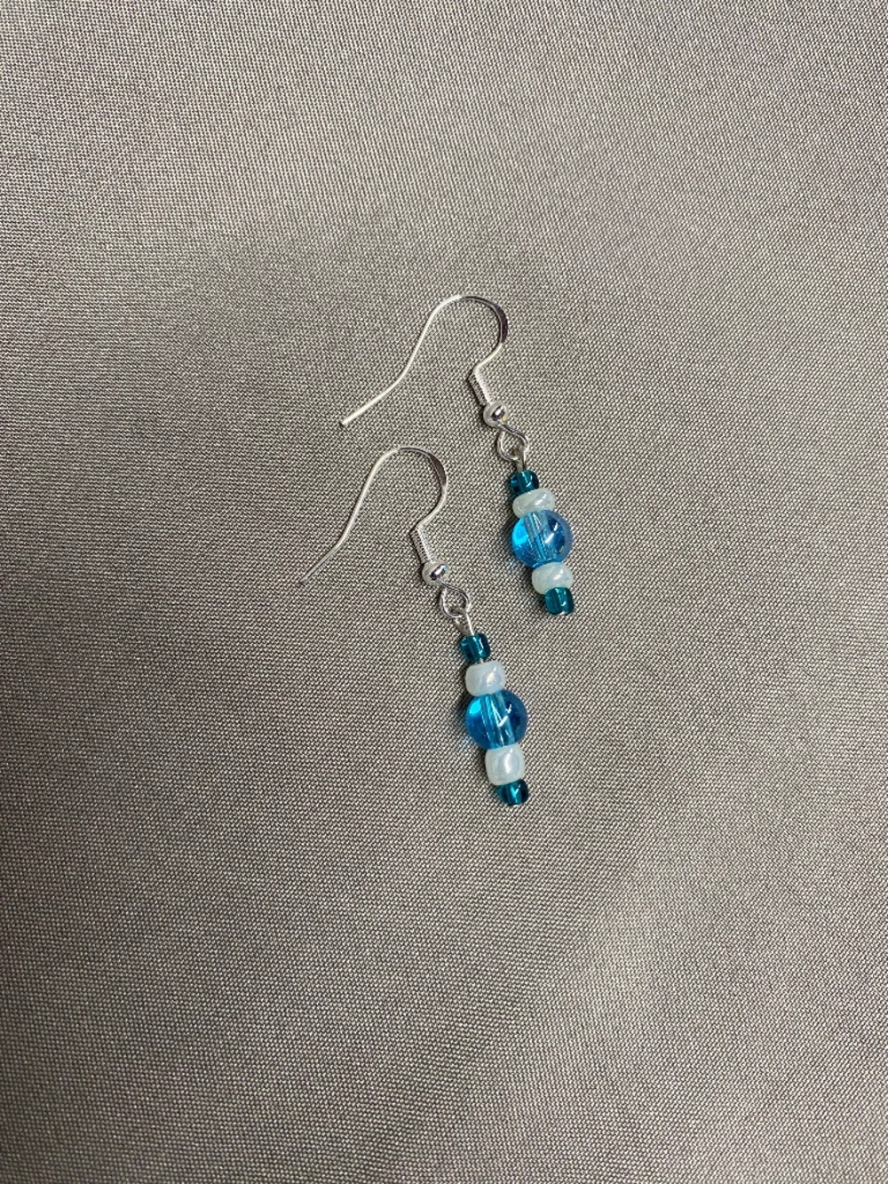 HANDMADE Blue & Green Beaded Women's Earrings